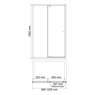 Душевая дверь WasserKRAFT Aula 11P12 профиль Хром стекло прозрачное